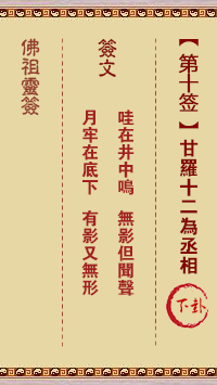 佛祖灵签 第10签:甘罗十二为丞相 中下签